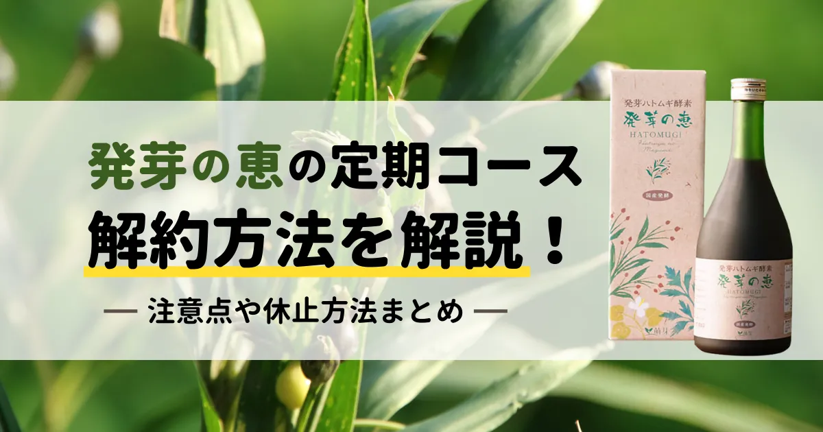 発芽の恵の定期コース解約方法を解説!注意点や休止方法まとめ